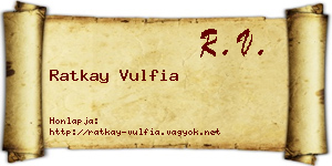 Ratkay Vulfia névjegykártya
